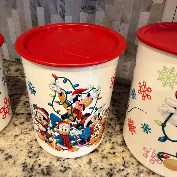 Tupperware Holiday Decor Canisters - Red and White - Picture 5 of 6